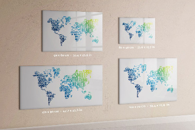 Dry erase magnetic board Map of nice words