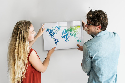 Dry erase magnetic board Map of nice words