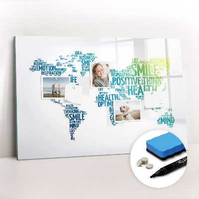 Dry erase magnetic board Map of nice words