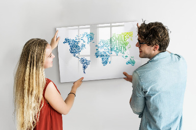 Dry erase magnetic board Map of nice words