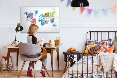 Dry erase magnetic board Map of nice words