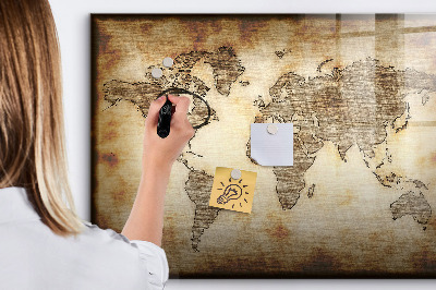 Dry erase magnetic board Old World Map