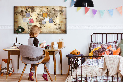 Dry erase magnetic board Old World Map
