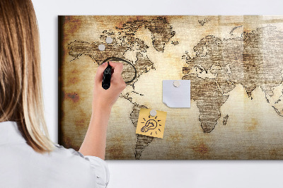 Dry erase magnetic board Old World Map