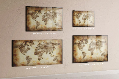 Dry erase magnetic board Old World Map