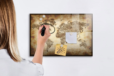 Dry erase magnetic board Old World Map