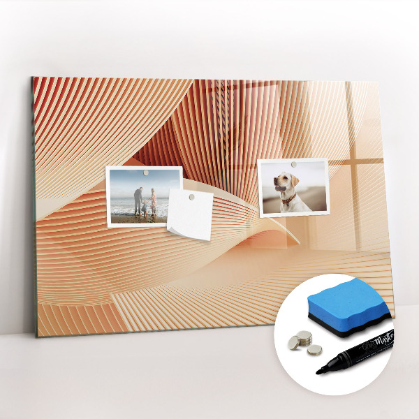 Dry erase magnetic board Waves abstract pattern