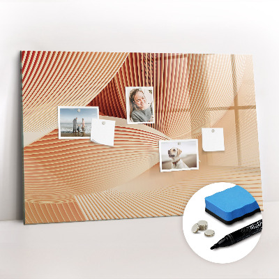 Dry erase magnetic board Waves abstract pattern
