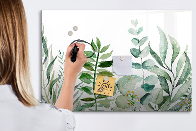 Magnetic dry erase board Watercolor leaves