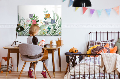Magnetic dry erase board Watercolor leaves