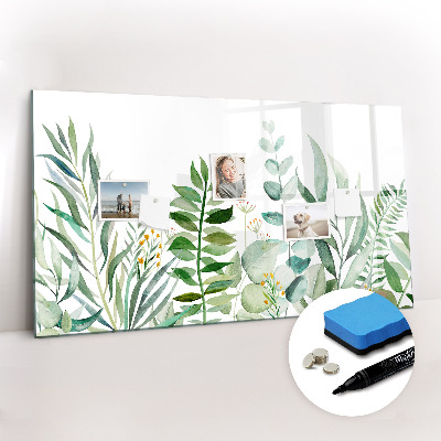 Magnetic dry erase board Watercolor leaves