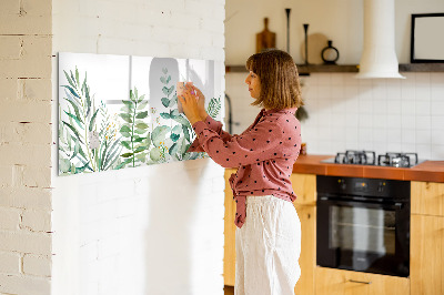 Magnetic dry erase board Watercolor leaves