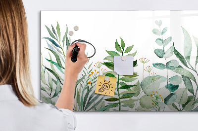 Magnetic dry erase board Watercolor leaves