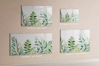 Magnetic dry erase board Watercolor leaves