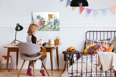 Magnetic dry erase board Watercolor leaves