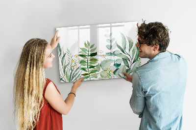 Magnetic dry erase board Watercolor leaves