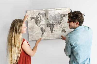 Magnetic drawing board World map newspaper