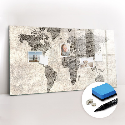 Magnetic drawing board World map newspaper