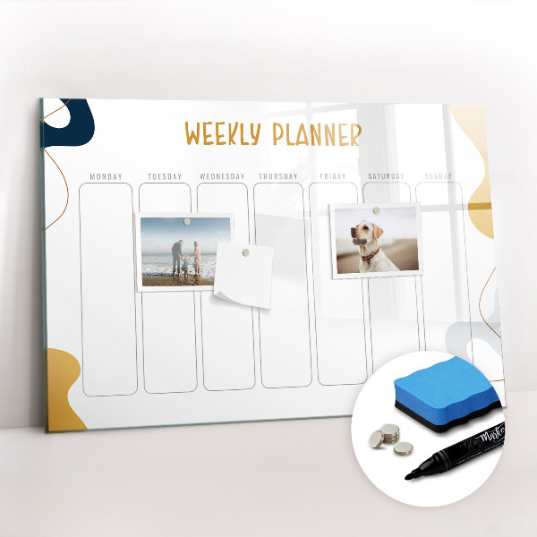 Magnetic dry erase board Weekly planner