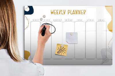 Magnetic dry erase board Weekly planner