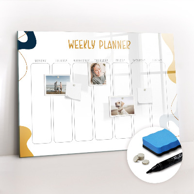 Magnetic writing board Weekly planner