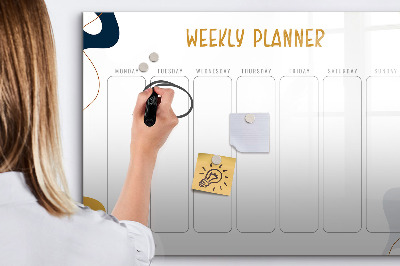 Magnetic writing board Weekly planner