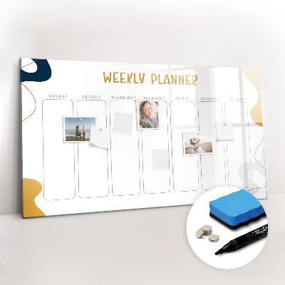 Magnetic dry erase board Weekly planner