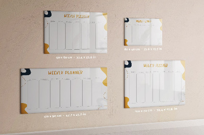 Magnetic writing board Weekly planner