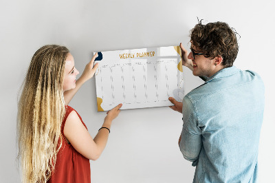 Magnetic dry erase board Weekly planner