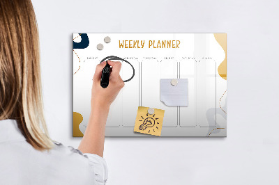 Magnetic writing board Weekly planner