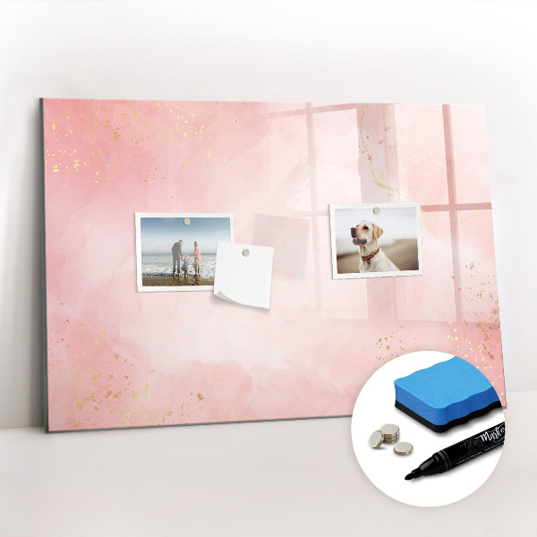 Dry erase magnetic board Pink marble