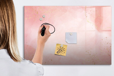Dry erase magnetic board Pink marble