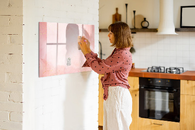 Dry erase magnetic board Pink marble