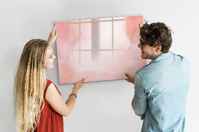Dry erase magnetic board Pink marble