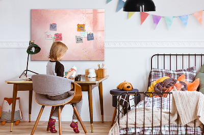 Dry erase magnetic board Pink marble