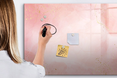 Dry erase magnetic board Pink marble
