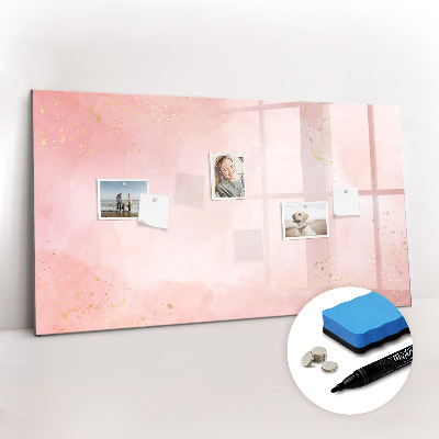 Dry erase magnetic board Pink marble
