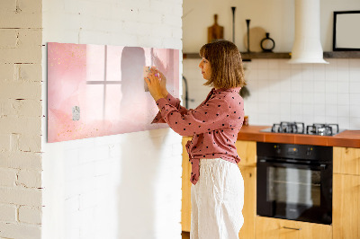 Dry erase magnetic board Pink marble