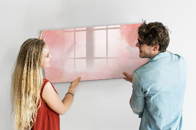 Dry erase magnetic board Pink marble