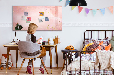 Dry erase magnetic board Pink marble