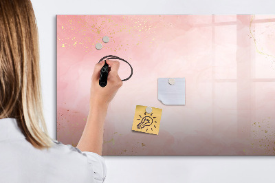 Dry erase magnetic board Pink marble