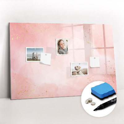 Dry erase magnetic board Pink marble
