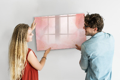 Dry erase magnetic board Pink marble