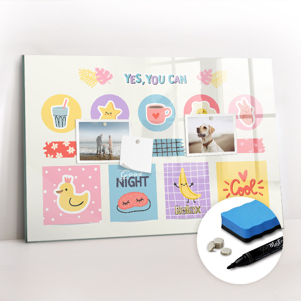 Dry erase magnetic board School planner