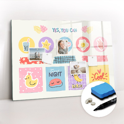 Dry erase magnetic board School planner