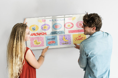 Dry erase magnetic board School planner