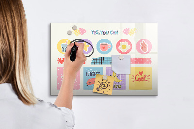 Dry erase magnetic board School planner