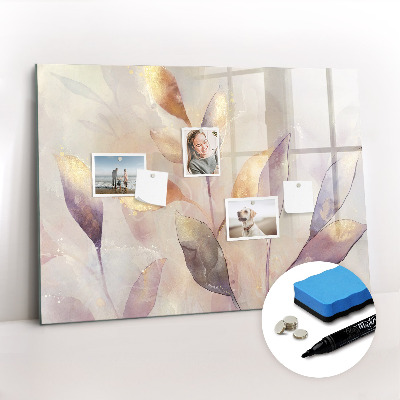 Magnetic dry erase board Watercolor plants