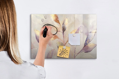Magnetic dry erase board Watercolor plants