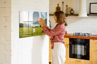 Dry erase magnetic board Mountains field